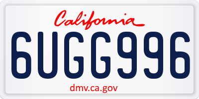 CA license plate 6UGG996