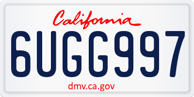 CA license plate 6UGG997