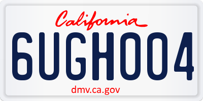 CA license plate 6UGH004