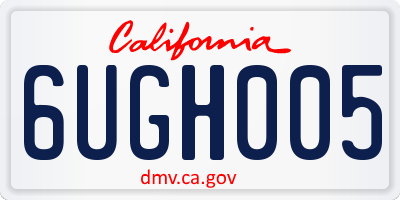 CA license plate 6UGH005