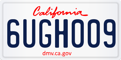 CA license plate 6UGH009
