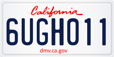 CA license plate 6UGH011