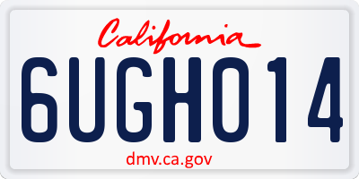 CA license plate 6UGH014