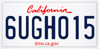 CA license plate 6UGH015