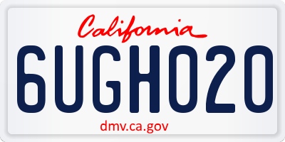 CA license plate 6UGH020