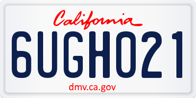CA license plate 6UGH021