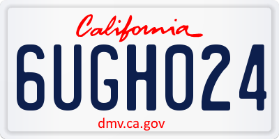 CA license plate 6UGH024