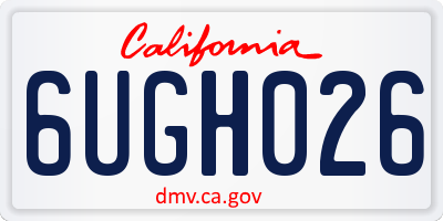 CA license plate 6UGH026