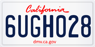 CA license plate 6UGH028