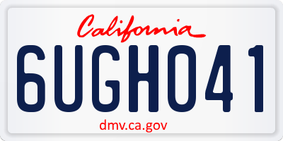 CA license plate 6UGH041