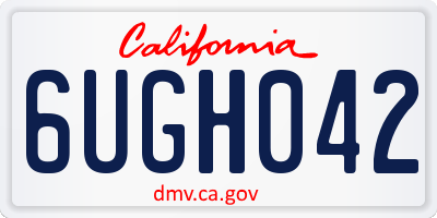 CA license plate 6UGH042