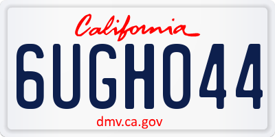 CA license plate 6UGH044