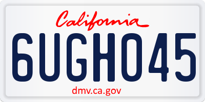 CA license plate 6UGH045
