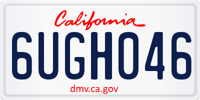 CA license plate 6UGH046
