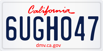 CA license plate 6UGH047