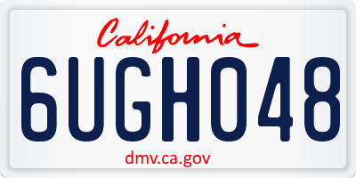CA license plate 6UGH048