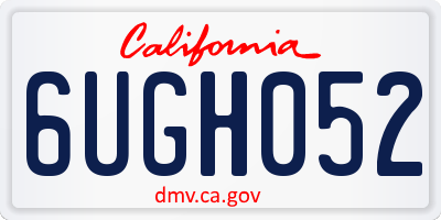 CA license plate 6UGH052