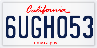 CA license plate 6UGH053