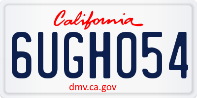 CA license plate 6UGH054