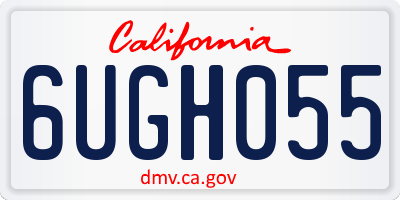 CA license plate 6UGH055