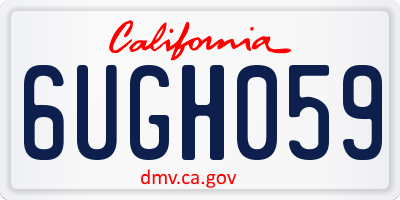 CA license plate 6UGH059