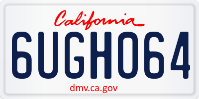 CA license plate 6UGH064