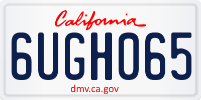CA license plate 6UGH065
