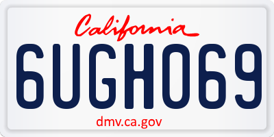 CA license plate 6UGH069