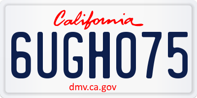 CA license plate 6UGH075