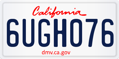 CA license plate 6UGH076