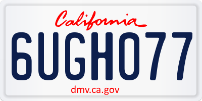CA license plate 6UGH077