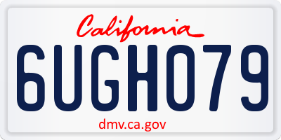 CA license plate 6UGH079
