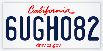 CA license plate 6UGH082