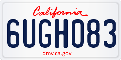 CA license plate 6UGH083