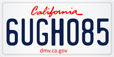 CA license plate 6UGH085