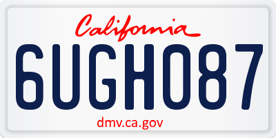 CA license plate 6UGH087