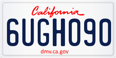 CA license plate 6UGH090