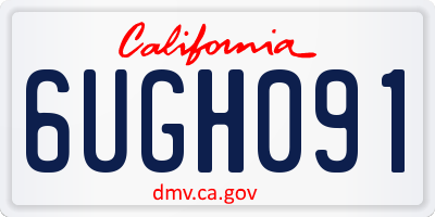 CA license plate 6UGH091