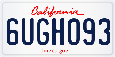 CA license plate 6UGH093