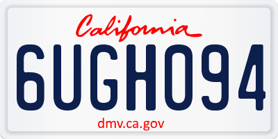 CA license plate 6UGH094