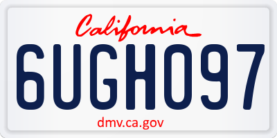 CA license plate 6UGH097