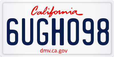 CA license plate 6UGH098