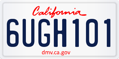 CA license plate 6UGH101