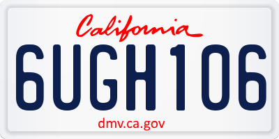 CA license plate 6UGH106