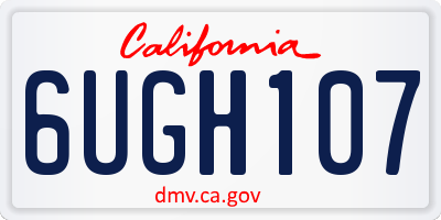 CA license plate 6UGH107