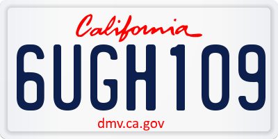 CA license plate 6UGH109