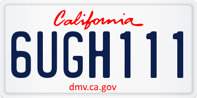 CA license plate 6UGH111