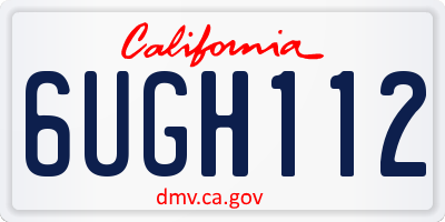 CA license plate 6UGH112