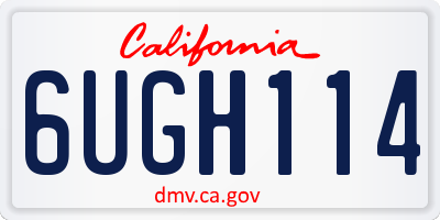 CA license plate 6UGH114