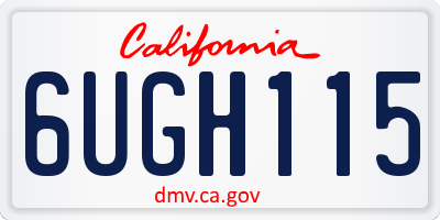 CA license plate 6UGH115